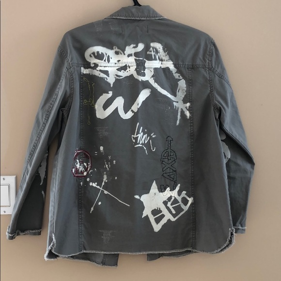 Zara Outerwear - Painted Grey Jacket - Picture 3 of 3